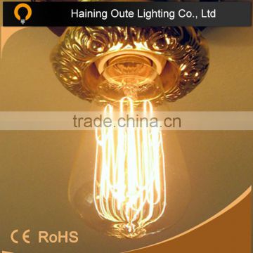 CE& ROHS new approval edison bulb lightings collections straight/ quad loop /spiral/leaf filament shape