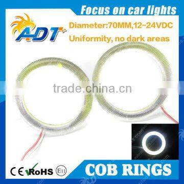2016 Hot selling COB Car LED 70mm Angel Eyes Headlight Halo Ring