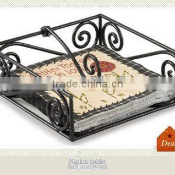 Metal square scrolled napkin holder