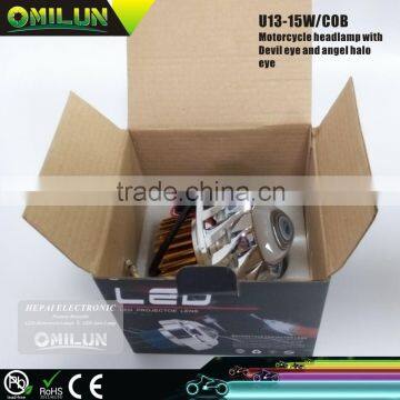 Hot High Quality Angel Halo Eye Devil Eye With 15W Led Projector Motorcycle Light photo-3