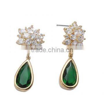 New arrival women's stud earrings Fashion CZ Cubic Zircon Teardrop earrings