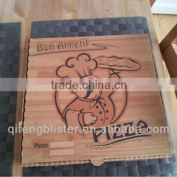 Customized high quality kraft pizza box/different size disposable kraft pizza box with logo