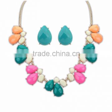 Wholesale hot sale fashion colour summer droplets jewelry sets for women