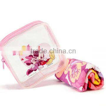 clear promotional waterproof washing reiception beautiful pvc zipper cosmetic plastic bag