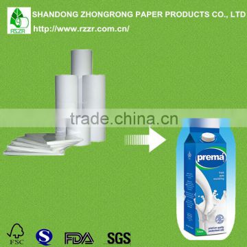 20+290+20gram pe coated paper for gable top milk packaging box