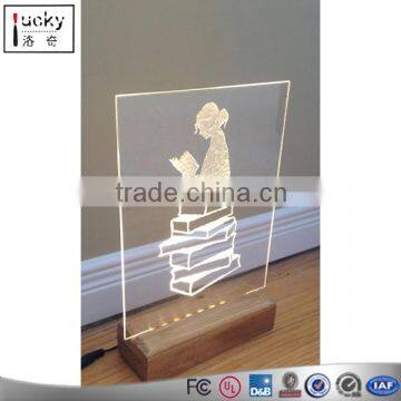 Custom Reading pattern LED Night Light,Acrylic 3D Desk Lamp