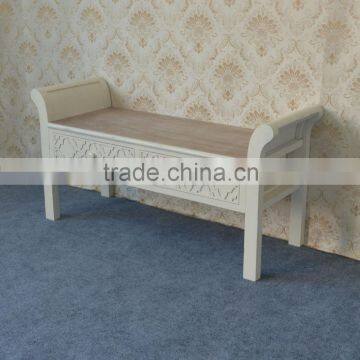 Modern Concise Style Cream Wood 2 Drawer Bedside Chair