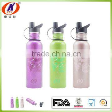 750ml stainless steel 18/8 single layer sports water bottle with FDA cert