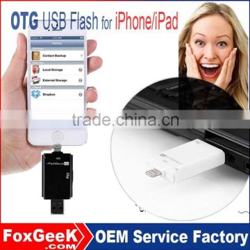 Wholesale iFlash Drive Device 8GB 16GB 32GB 64GB OTG USB Flash Drive for iPhone/iPod/iPad/ iTouch/USB OTG