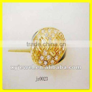 gold plating jewelry ring with crystal diamond of competitive price