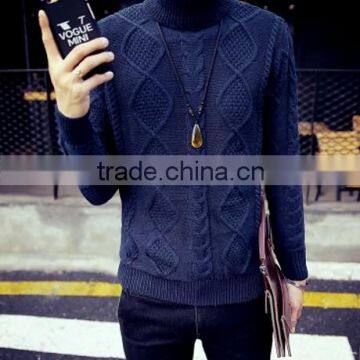 Direct Buy China Mens' High Neck Long Sleeve Pullover Transfer Needle Pattern Knitted Sweater