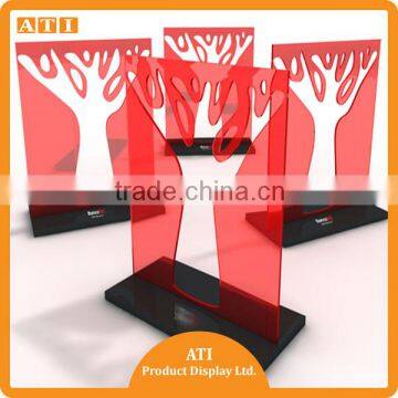 Factory factory price red clear acrylic signage tree display stand