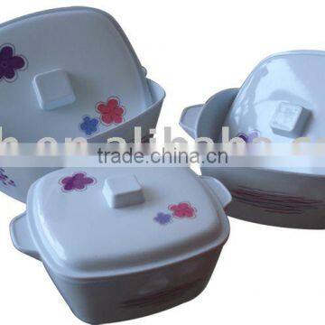 melamine square bowl set with cover