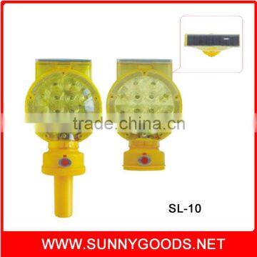 yellow solar flashing warning light