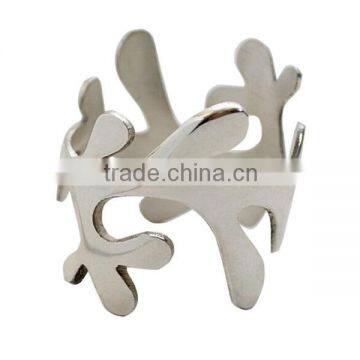 SRA0023 New Fashion 316L Stainless Steel Jewelry Curved Mistletoe Napkin Ring