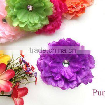 2014 Top Quality Bridal Hair Flower Artificial Elegant Gauze Peony Hair Flower Clip