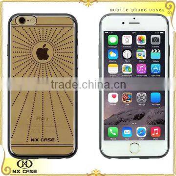 Transparent electroplate TPU cell phone case for iPhone 6