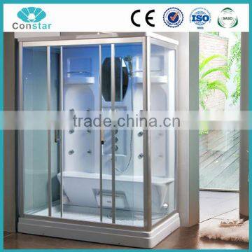 2016 hot design ETL and CE list black acrylic steam shower cabin combo with bathtub for 2 person