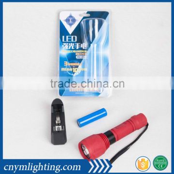 PF-1 Low Price Plastic 3W LED Torch Light whit battery and charger