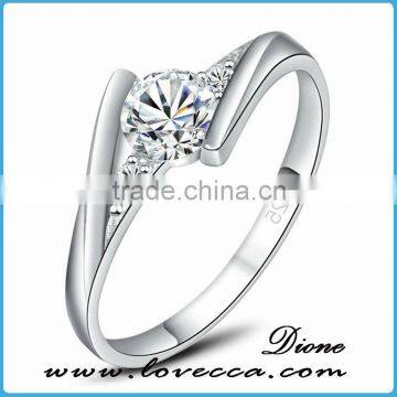 Fashion jewelry white gemstone 925 sterling latest wedding ring designs