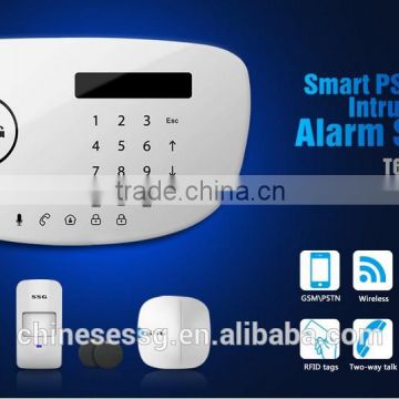 SSG new english language burglar alarm system wireless with english APP/SMS control/Voice prompt/LCD display