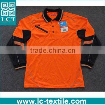 custom fluorescent orange reflective dri fit cool bicycle racing polo shirt