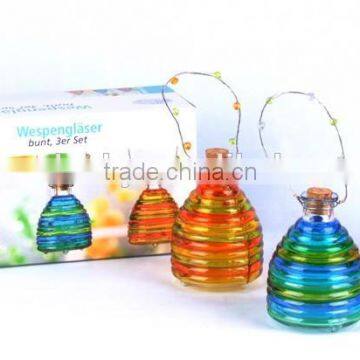 Cheap Hotsale Colorful Glass Vase With Iron Handle for Home Decoration photo-6