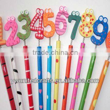 hot sale cartoon multi color pencils with numbers 10 designs mixed