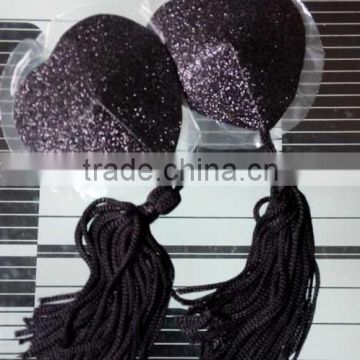 2014 hot item nipple cover /sexy nipple tassels/ beautiful heart glitter nipple cover