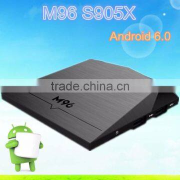 2016 best M96 Amlogic S905X Smart Android 6.0 Tv Box