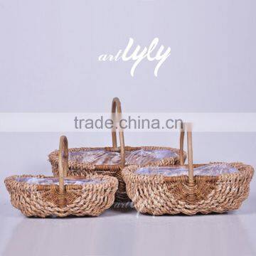 seagrass cheap wicker garden basket with handle