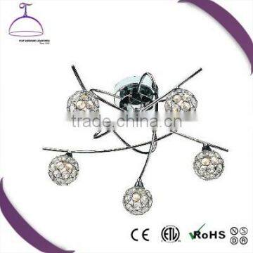 ceiling chandelier of chrome metal ball crystal lighting