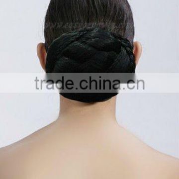 large chignon, black synthetic hair bun ,braids hairpieces