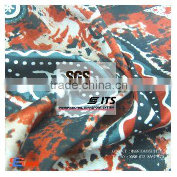 Es3225 spandex cotton twill amoeba printed fabric for fashion fabric