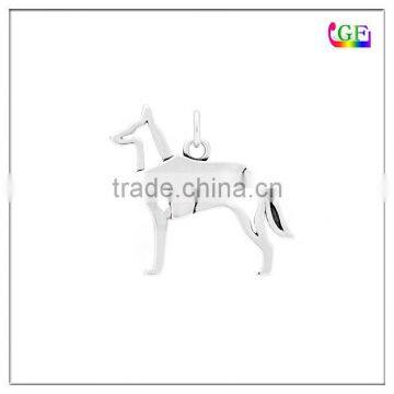 Zinc alloy Doberman pendant in silver plated