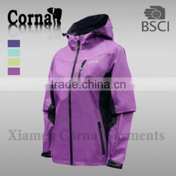 Newest Develop Lady 100% Polyester 2.5 Layer 3*3 Ripstop Waterproof Jacket photo-3
