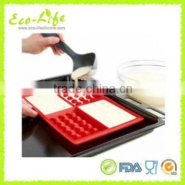 Silicone Waffle Cookie Mold Breakfast Cake Biscuit Baking Pan Kitchen Bakeware photo-2