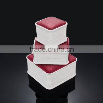 High Quality Genuine Leather White Jewelry Box And Packaging For Earrings Necklace Case