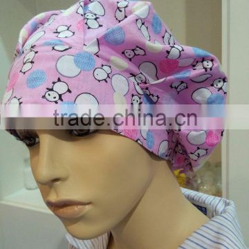 100% cotton medical pink nurse cap