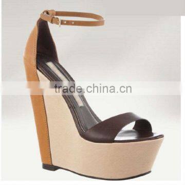 Pretty Steps 2012 Guangzhou wholesale high quality green open toe women wedge sandals