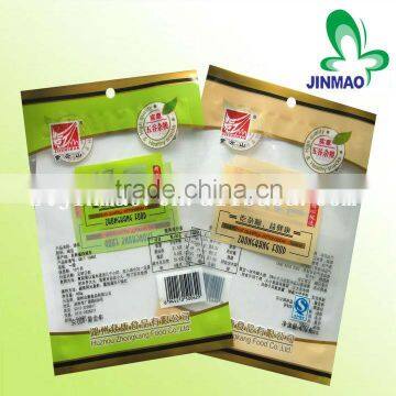 High quality plastic bag for food packaging with hanger