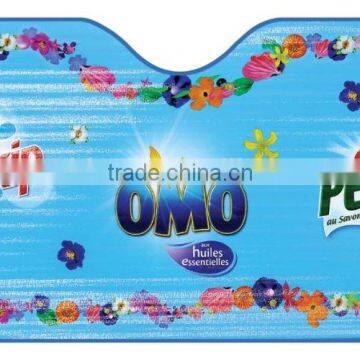 folding front sunshade with full color printing;PE foam car sunshade