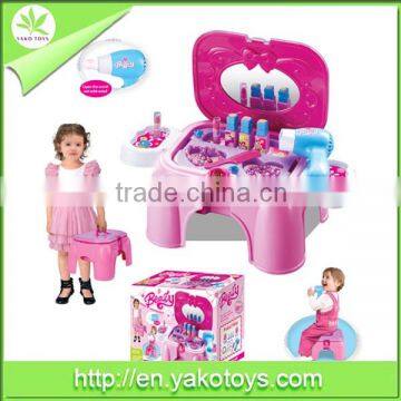 Plastic girls toys girl dresser toy set pretend lovely girl toys