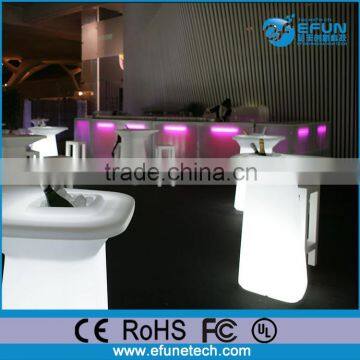 rechargeable led illuminated bar table with cooler,led party ice cooler table