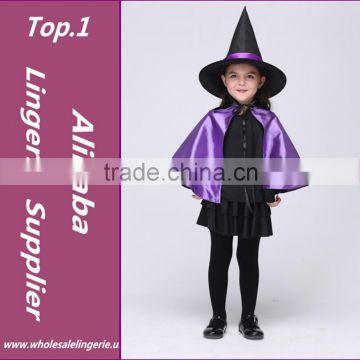 fashion Kids Halloween costumes hardcover children suit gauze female witch clothes