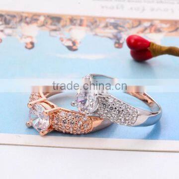 High Quality Real Gold/silver Plated Alloy Diamond Jewelry Wedding Rings photo-3