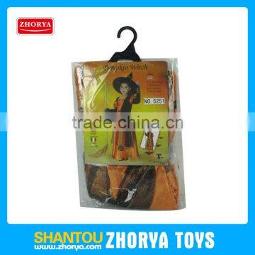 Zhorya Hot selling Halloween Children's performing clothing pumpkin witch type clothes M,L,XL Size