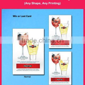 Drink Game Card with Customized Shape and Printing