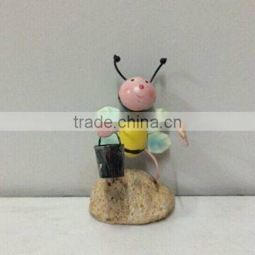 2015 Newest Design Metal Bee Garden Decoration Garden Bee With Flower Bee With Net Working Bee Novelty Bee Metal Bee Stakes photo-5
