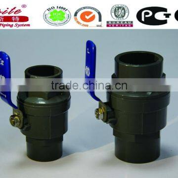 Chian Manufacture PVC Two Pieces Ball Valve With Iron Handle photo-2